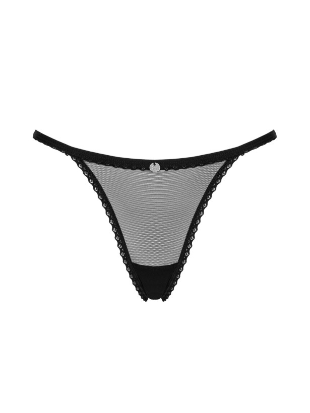 Black Thong Obsessive Celia Noir — Transparent Mesh