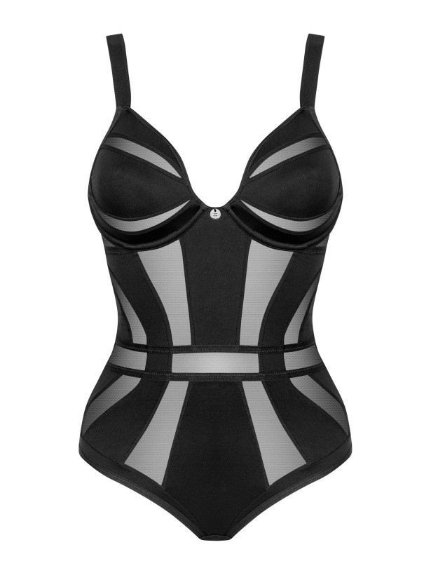 Black Mesh Bodysuit Obsessive Chic Amoria — Geometric Teddy