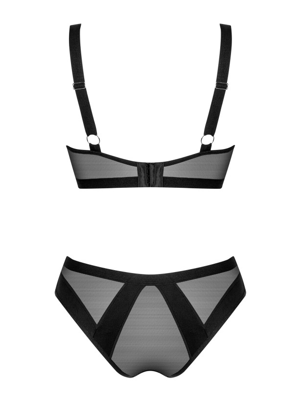 Obsessive Chic Amoria Elegantes schwarzes Set: Soft-BH und Hipster-Slip