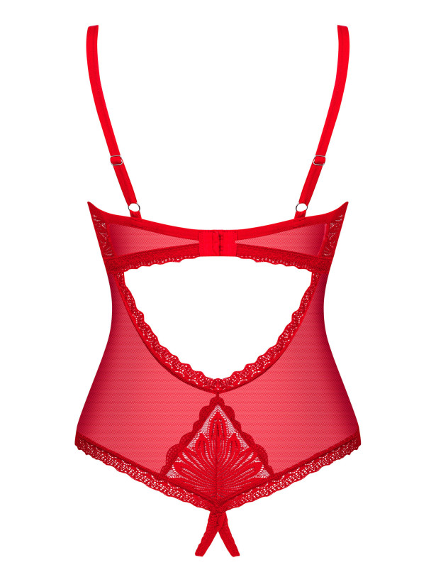Obsessive Chilisa Sexy Ouvert-Body mit Spitzenbesatz