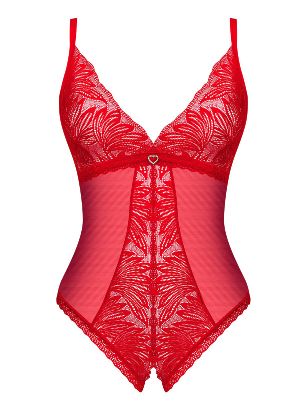 Obsessive Chilisa Sexy Ouvert-Body mit Spitzenbesatz