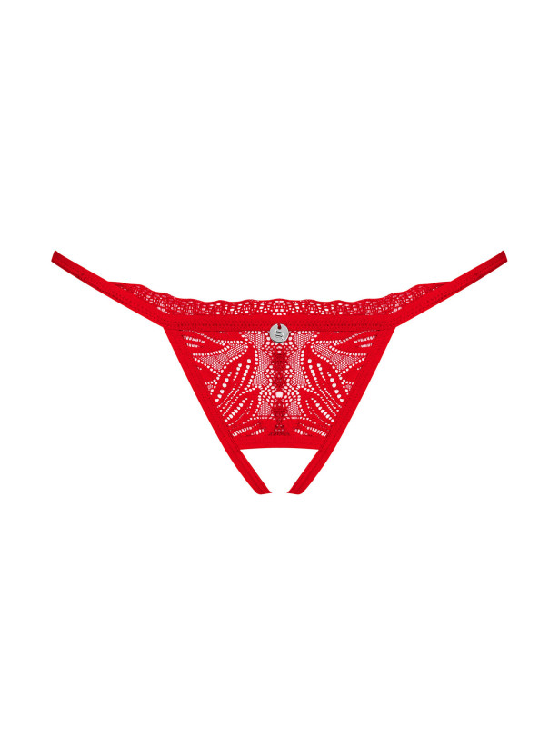 Obsessive Chilisa Roter Spitzen-Ouvert-String