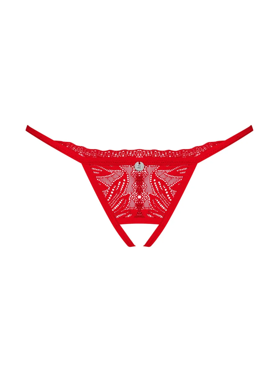 Obsessive Chilisa Red Lace Crotchless Thong