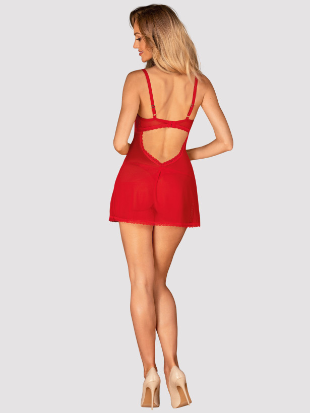 Red Babydoll Obsessive Chilisa — Lace Lingerie Set