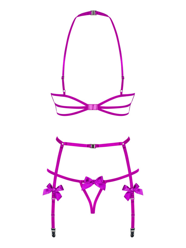 Purple Lingerie Set Obsessive Delishya — Cupless Design