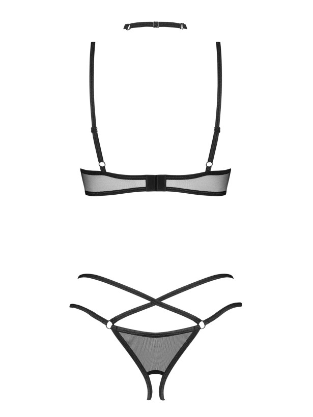 Obsessive Donarella Provocative Open-Style Bra, Panty & Choker Set