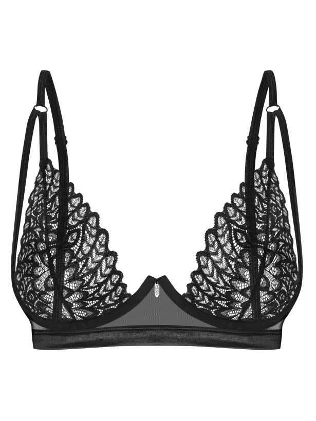 Black Lace Bra Obsessive Donarella — Underwired Cups