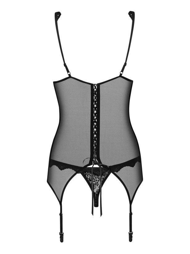 Black Corset Set Obsessive Emperita — Lace Trim