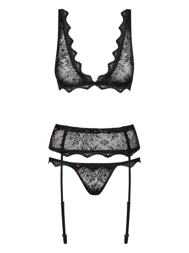 Black Lingerie Set Obsessive Emperita — Lace
