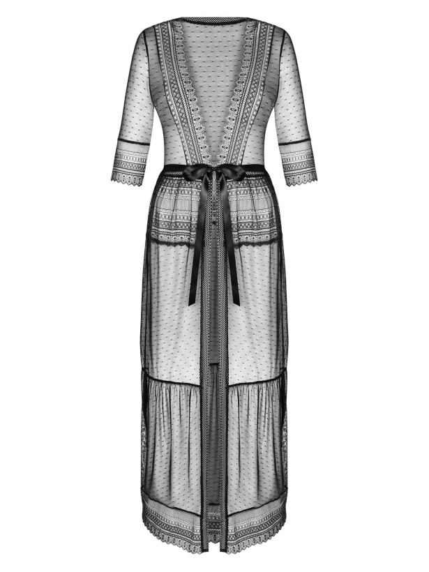 Black Maxi Robe Obsessive Estiqua — Lace