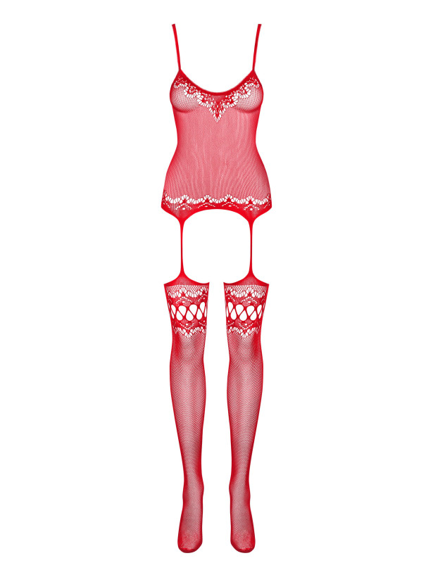Black White Red Bodystocking Obsessive F214 — Lace