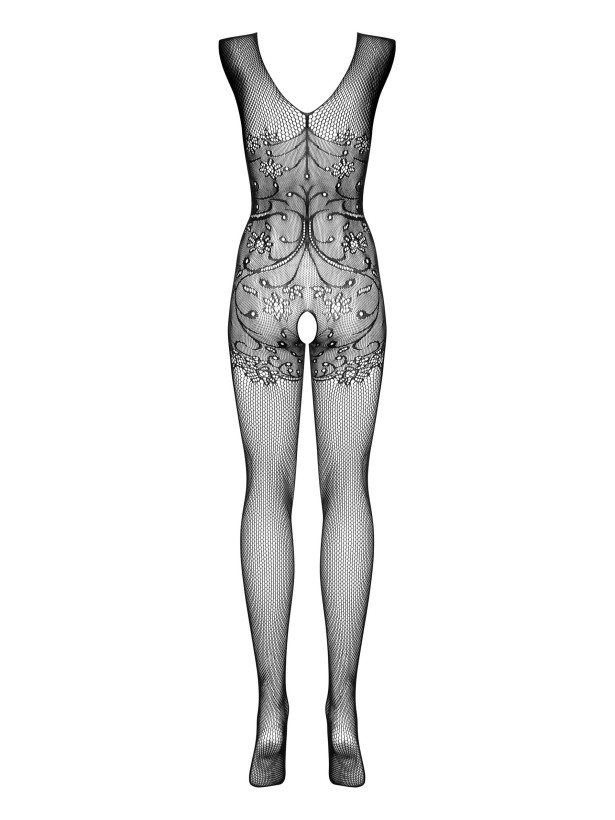 Black Lace Bodystocking Obsessive F234 — Open Crotch