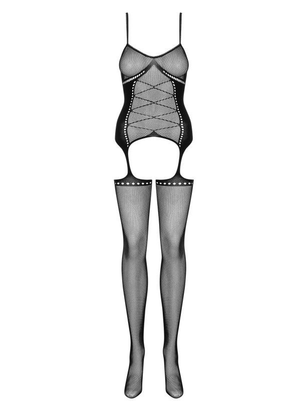 Black Bodystocking Obsessive G314 — Open Crotch
