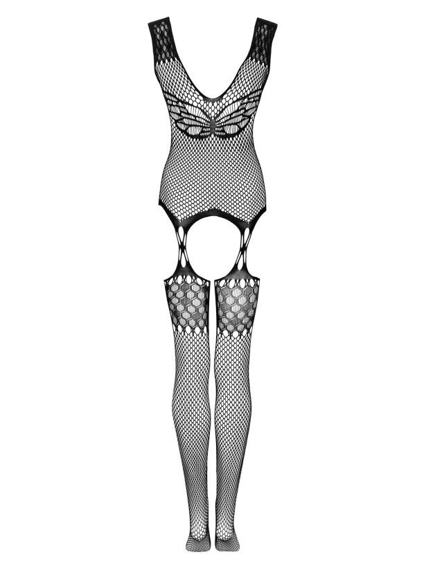 Obsessive G323 Transparenter Ouvert-Bodystocking in Schwarz