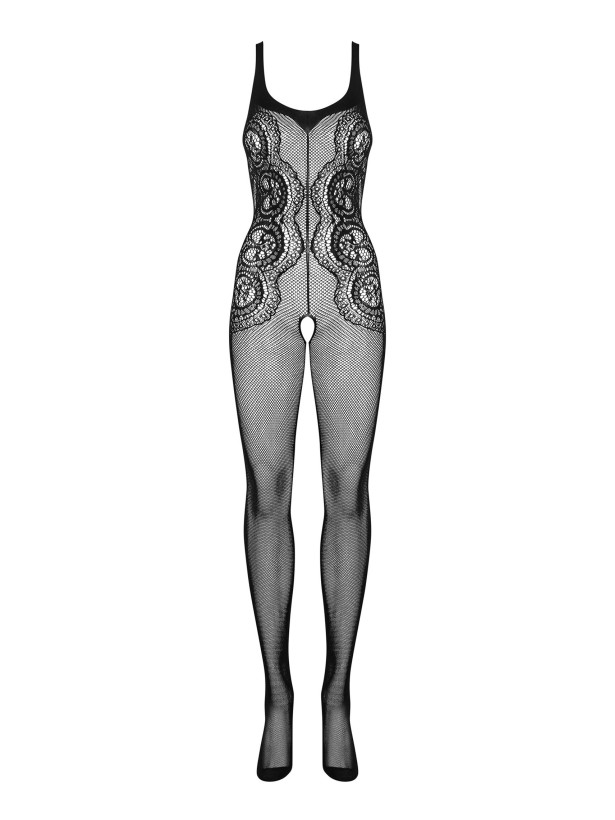 Black Bodystocking Obsessive G335 — Patterned Mesh