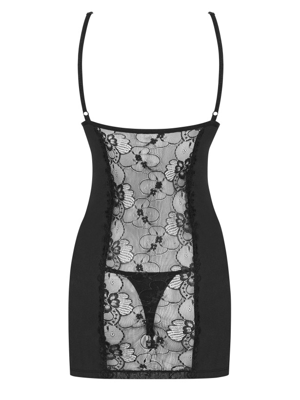 Black Lace Chemise Obsessive Heartina — Underwire