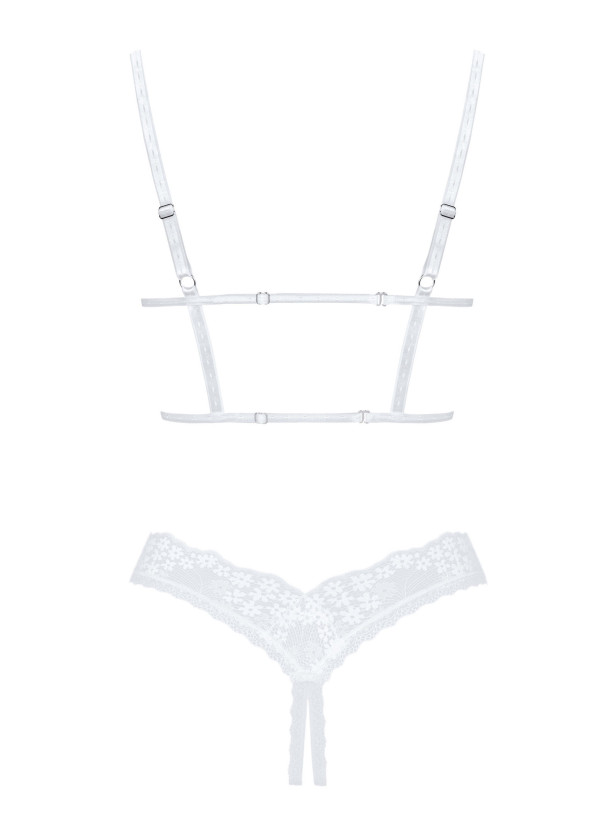 White Lingerie Set Obsessive Heavenlly — Cupless