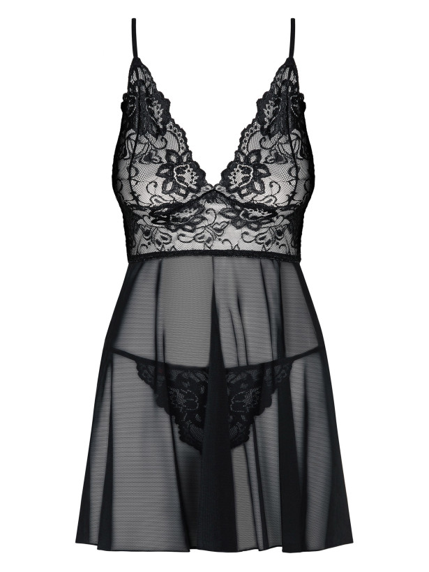 Black Babydoll Obsessive Idillia — Lace Set