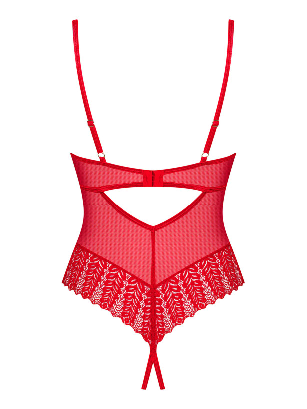 Obsessive Ingridia Sinnlicher Ouvert-Body mit offenen Cups