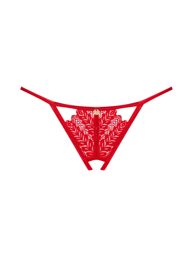Obsessive Ingridia Roter Spitzen-Ouvert-String