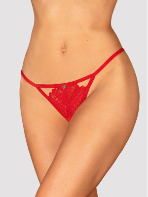 Obsessive Ingridia Roter Spitzen-Ouvert-String