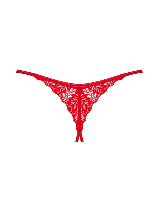 Obsessive Ingridia Roter Spitzen-Ouvert-String