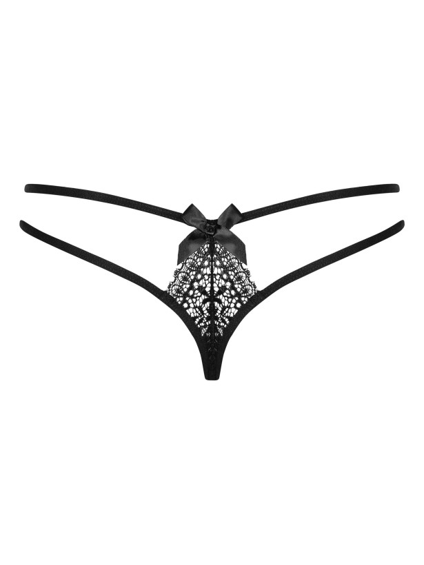 Black Thong Obsessive Intensa — Double Straps