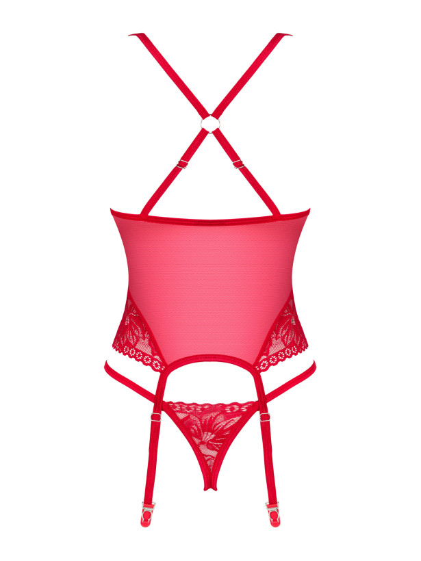 Red Corset Obsessive Lacelove — Lace Lingerie Set