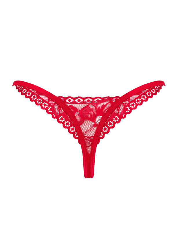 Red Thong Obsessive Lacelove — Floral Lace