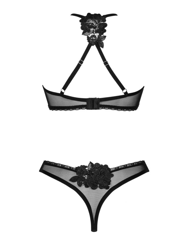 Black Lingerie Set Obsessive Latinesa — Floral Mesh