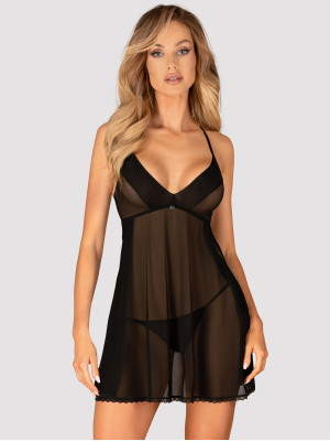 Black Mesh Babydoll Obsessive Latinesa — Lace Back