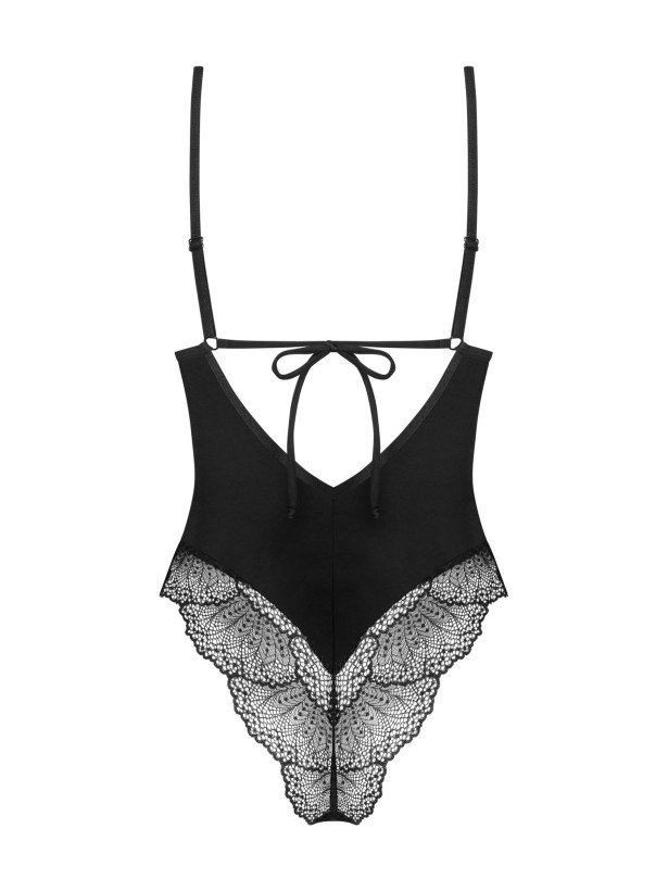 Black Teddy Obsessive Lobellis — Elegant Lace Bodysuit