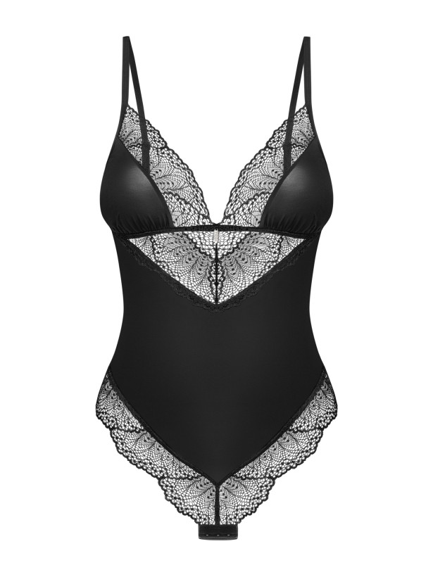 Black Teddy Obsessive Lobellis — Elegant Lace Bodysuit