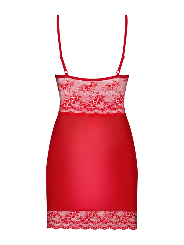 Red Chemise Set Obsessive Lovica — Underwire Cups