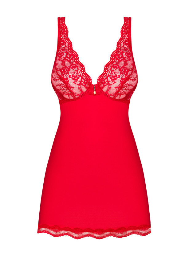 Red Babydoll Set Obsessive Luvae — Underwired Cups