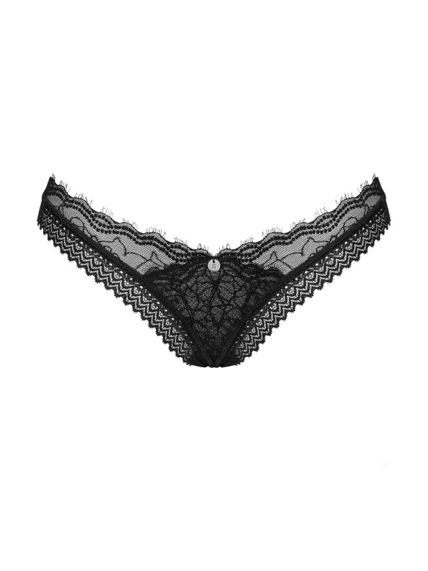 Black Thong Obsessive Medilla — Eyelash Lace Design