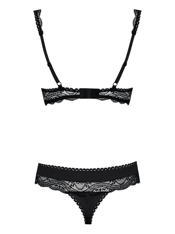 Black Lingerie Set Obsessive Miamor — Lace Cupless Bra