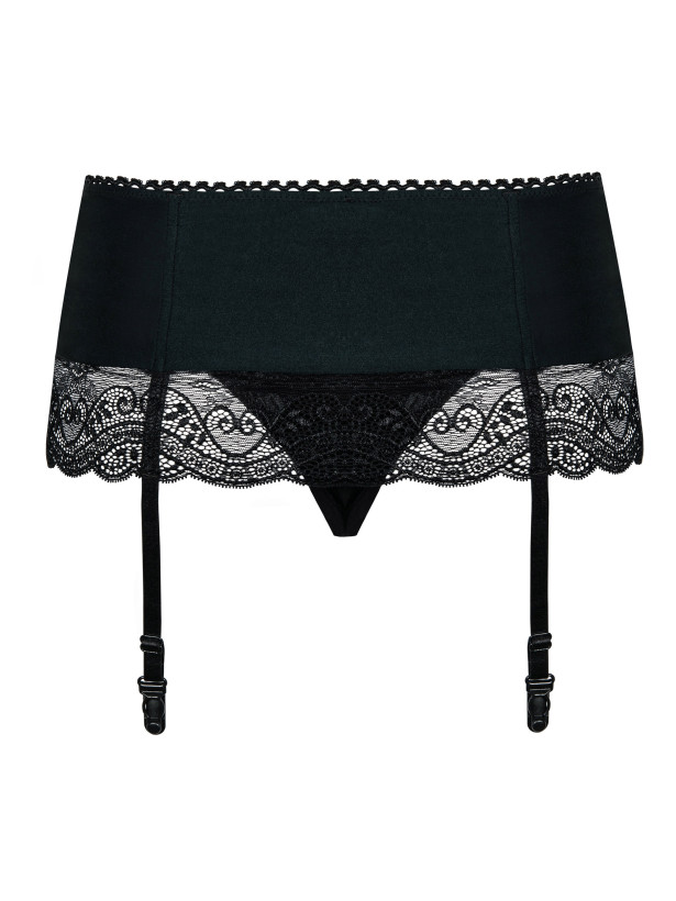 Black Lingerie Set Obsessive Miamor — Wide Lace Garter Belt