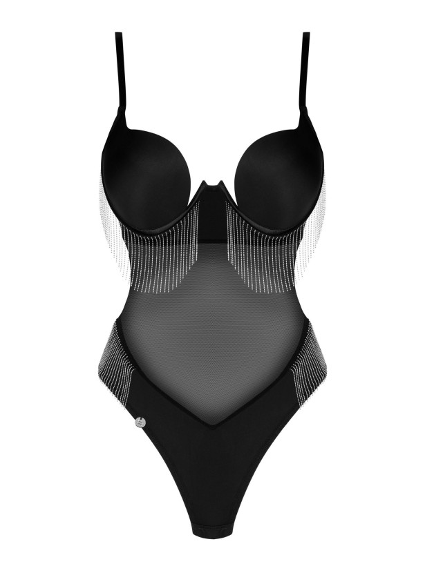 Black Bodysuit Obsessive Milladis — Jeweled Teddy