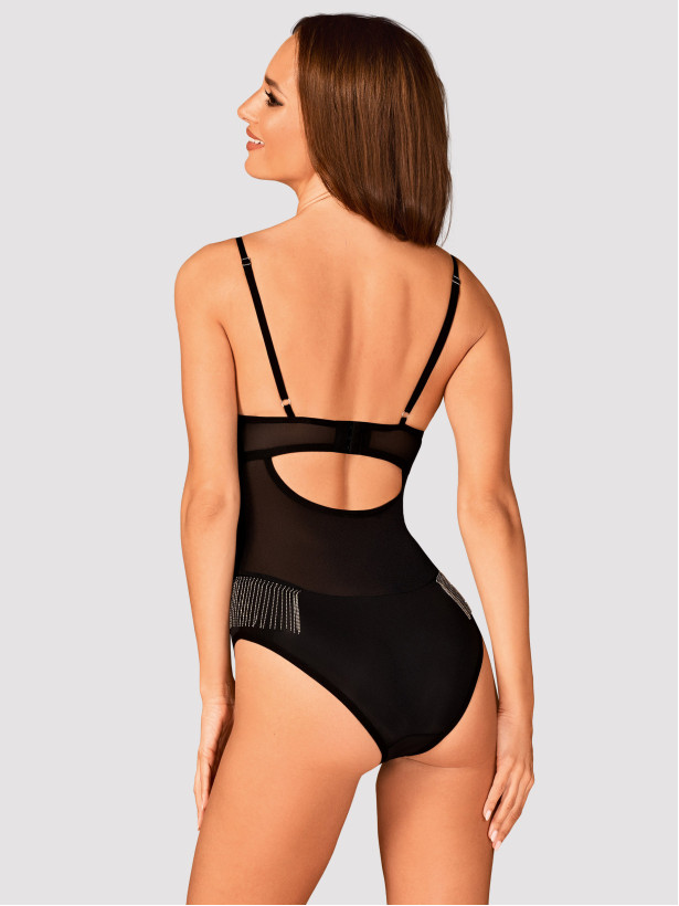 Black Bodysuit Obsessive Milladis — Jeweled Teddy