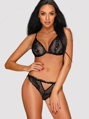 Obsessive Millagro Verführerisches Spitzen-Set mit Seitenschlitzen