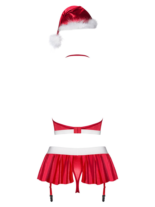 Obsessive Ms Claus Christmas Costume (4-Piece Set)