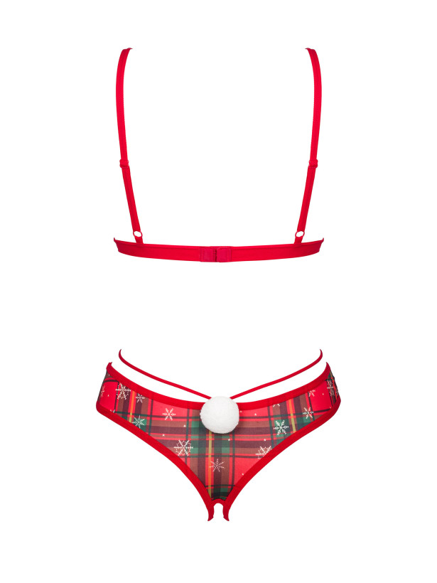 Obsessive Ms Merrilo Merry Plaid Bra & Thong Set