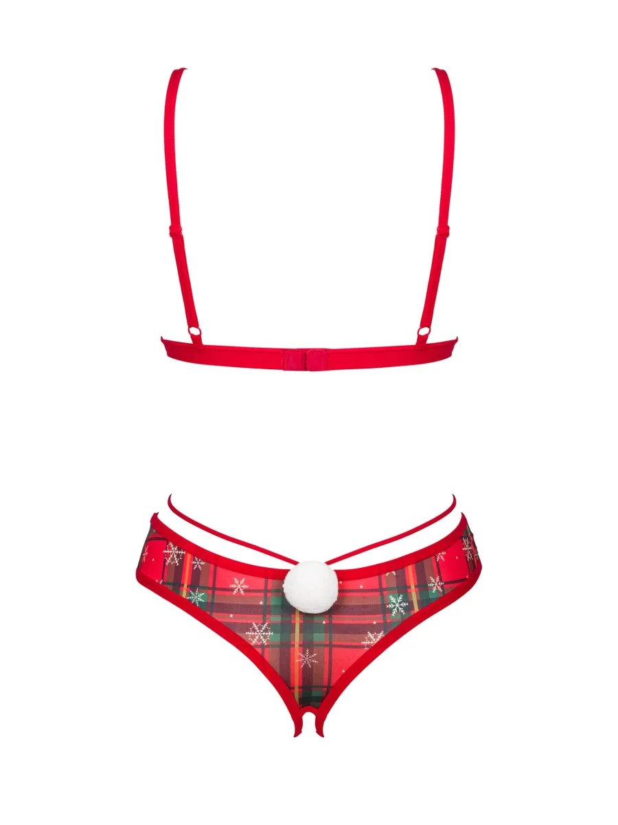 Obsessive Ms Merrilo Merry Plaid Bra & Thong Set