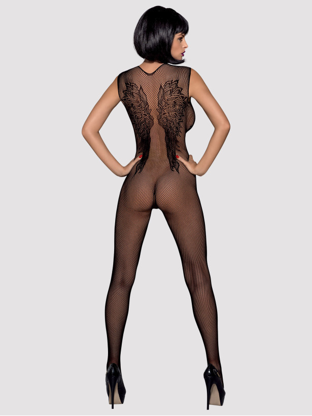 Obsessive N112 Verführerischer Bodystocking mit Flügel-Spitzenmuster