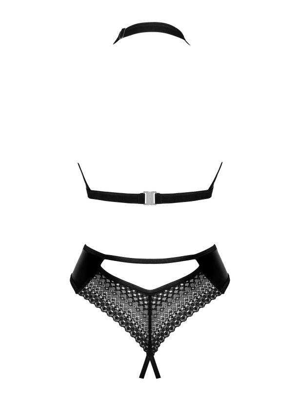 Black Bodysuit Obsessive Norides — Crotchless Teddy