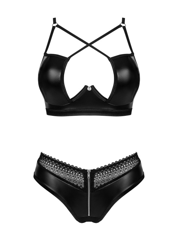 Black Lingerie Set Obsessive Norides — Zipper Panties