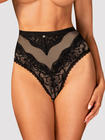 Black High-waisted Panties Obsessive Olvidia — Lace Underwear