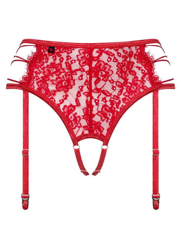 Red Garter Belt Obsessive Rediosa — Open Crotch