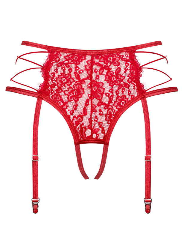 Red Garter Belt Obsessive Rediosa — Open Crotch